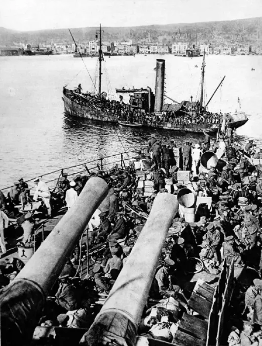 Framed Print : British landing at Salonika Framed Print : British landing at Salonika
