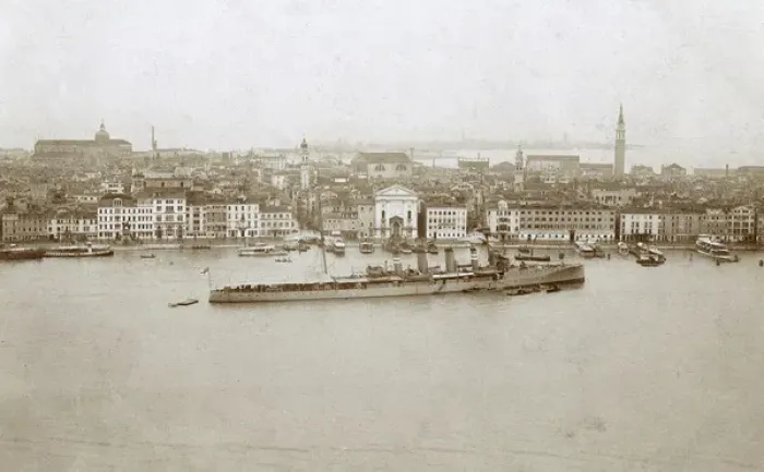 Framed Print : British light cruiser off Venice, Italy Framed Print : British light cruiser off Venice, Italy