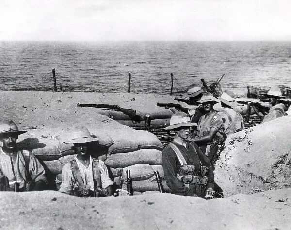 British line trenches by the sea, Salonika, WW1