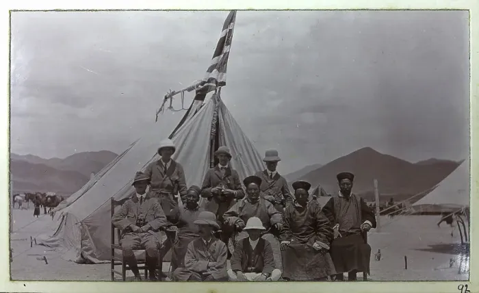 Framed Print : British Military Campaign to Tibet - group photo, race day