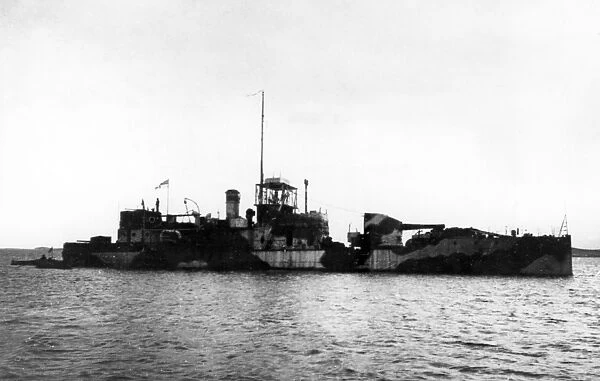 British monitor in the Suez Canal, WW1