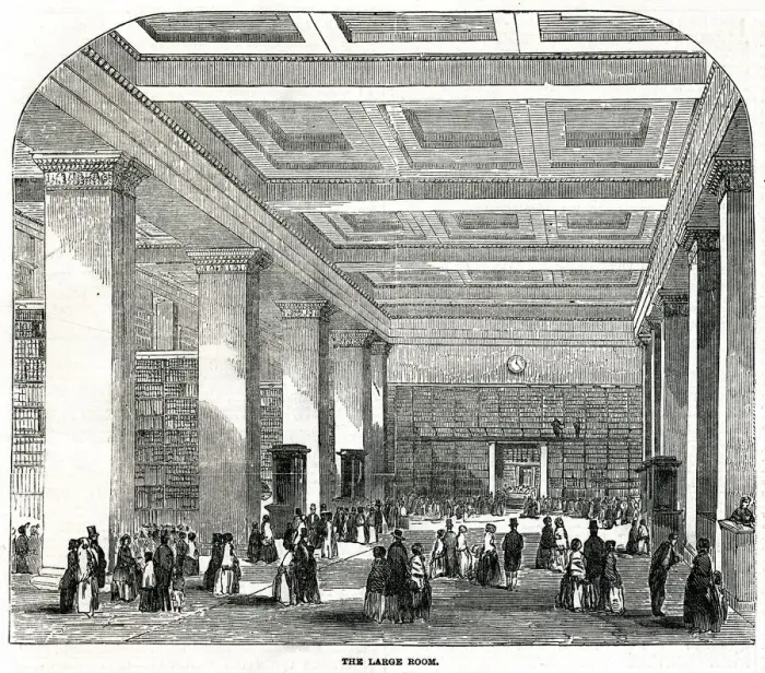 Framed Print : British Museum - Large Room 1851 Framed Print : British Museum - Large Room 1851