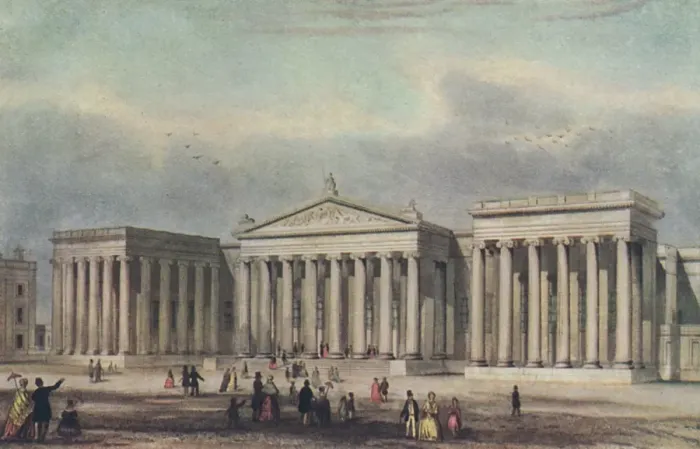 Framed Print : British Museum with new front Framed Print : British Museum with new front