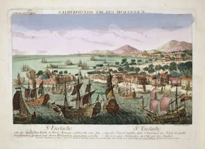 Framed Print : British naval assualt on Saint Eustatius Framed Print : British naval assualt on Saint Eustatius