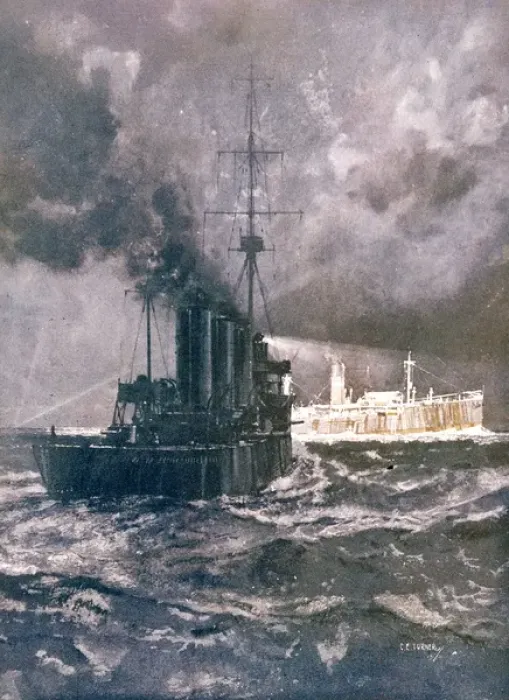 Framed Print : British naval patrol ship at night, WW1 Framed Print : British naval patrol ship at night, WW1