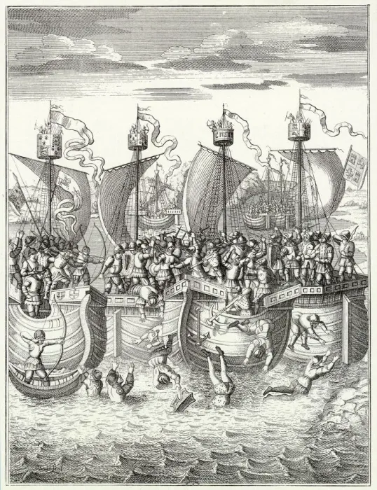 Framed Print : British naval victory at SLUYS. Date: 1372 Framed Print : British naval victory at SLUYS. Date: 1372