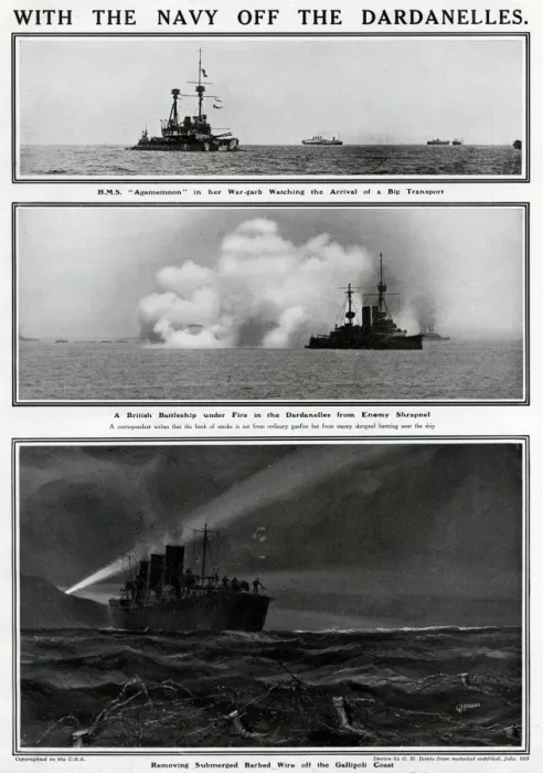 Framed Print : With the British navy off the Dardanelles, WW1 Framed Print : With the British navy off the Dardanelles, WW1