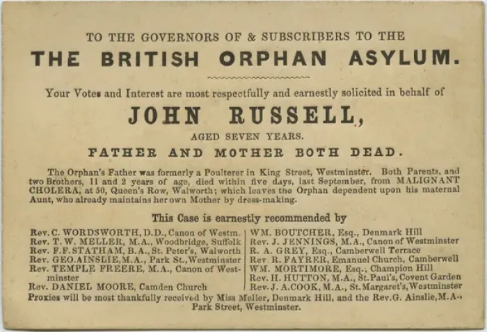 Framed Print : British Orphan Asylum Admission Petition Framed Print : British Orphan Asylum Admission Petition