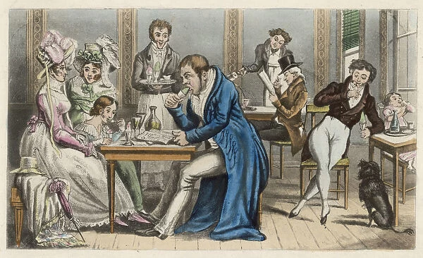 British in Paris cafe after defeat of Napoleon