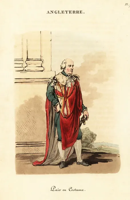 Framed Print : British peer of the realm in ceremonial dress, 1800s Framed Print : British peer of the realm in ceremonial dress, 1800s