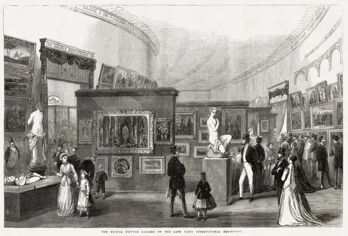 Framed Print : British picture gallery, Paris International Exhibition Framed Print : British picture gallery, Paris International Exhibition