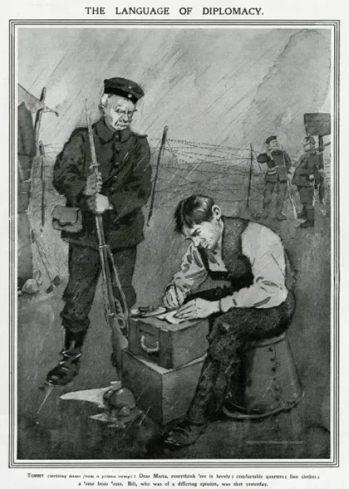 Framed Print : A British prisoner-of-war writing home about his conditions Framed Print : A British prisoner-of-war writing home about his conditions