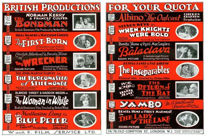 Framed Print : British Productions films 1929 and 1930 Framed Print : British Productions films 1929 and 1930