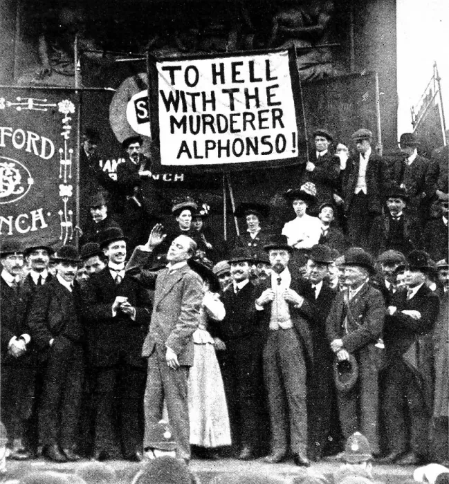 Framed Print : British protest to the Ferrer trial