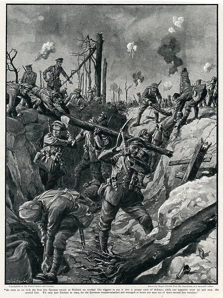 British refashioning a German trench, WW1