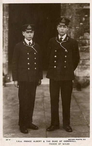 The British Royal Princes in Naval Cadet Uniforms