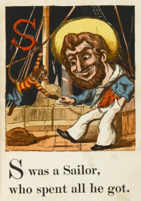 Framed Print : British Sailor, Monkey Framed Print : British Sailor, Monkey
