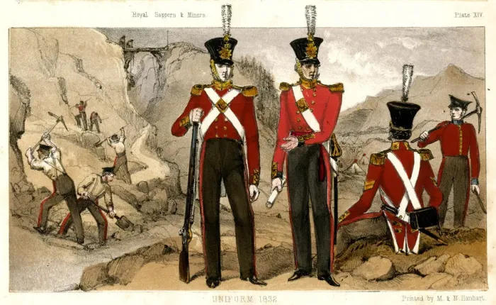 Framed Print : BRITISH SAPPERS 1832 Framed Print : BRITISH SAPPERS 1832