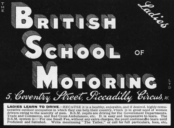 Framed Print : British School of Motoring Advertisement, WW1 Framed Print : British School of Motoring Advertisement, WW1