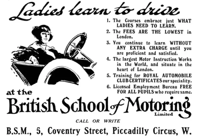 Framed Print : British School of Motoring - ladies learn to drive 1915 Framed Print : British School of Motoring - ladies learn to drive 1915