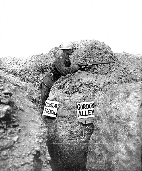 A British sentry on the Western Front