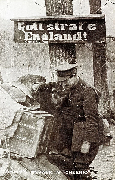 British soldier in former German area, WW1