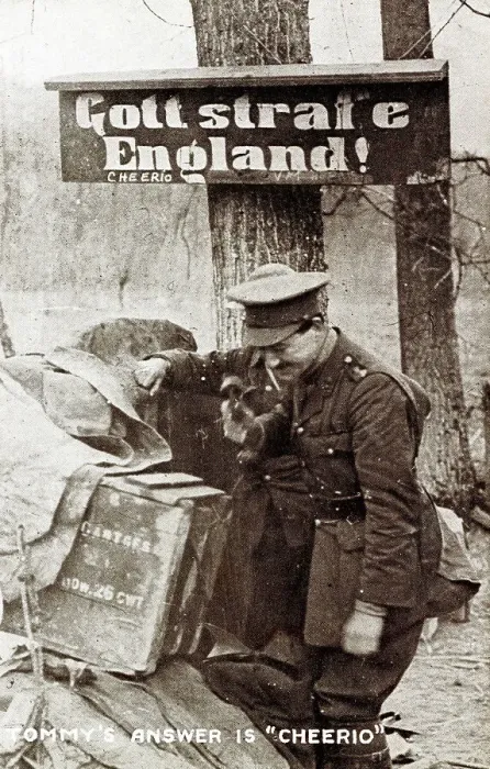 Framed Print : British soldier in former German area, WW1 Framed Print : British soldier in former German area, WW1