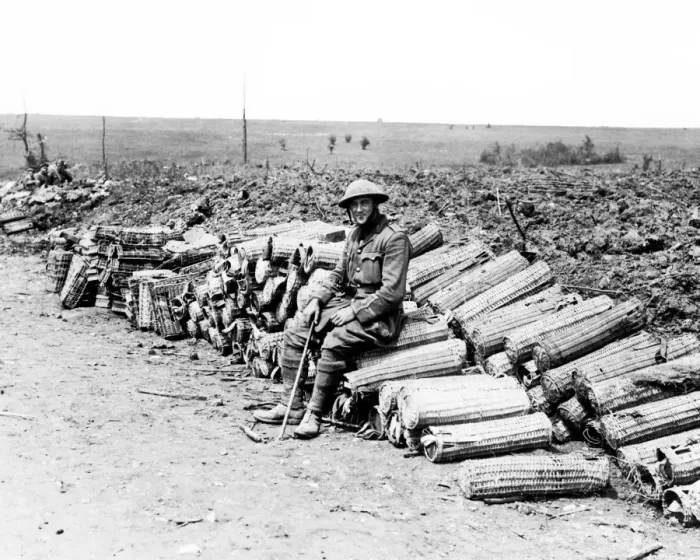 Framed Print : British soldier sitting at roadside, Western Front, WW1 Framed Print : British soldier sitting at roadside, Western Front, WW1