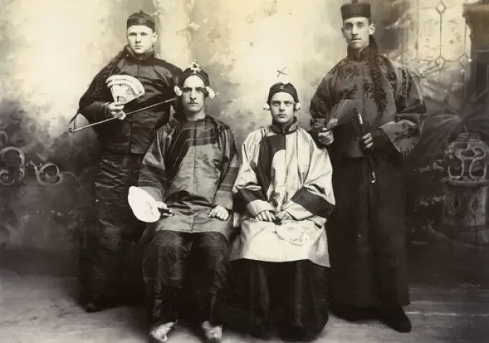 Framed Print : British soldiers in Chinese costume Framed Print : British soldiers in Chinese costume