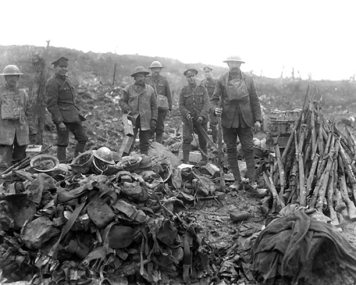 Framed Print : British soldiers salvaging near Bapaume, WW1 Framed Print : British soldiers salvaging near Bapaume, WW1