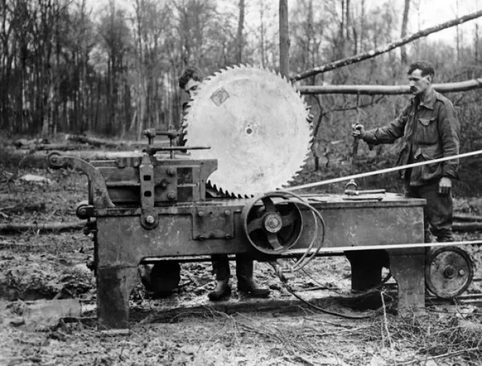 Framed Print : British soldiers at sawmill, Western Front, WW1 Framed Print : British soldiers at sawmill, Western Front, WW1