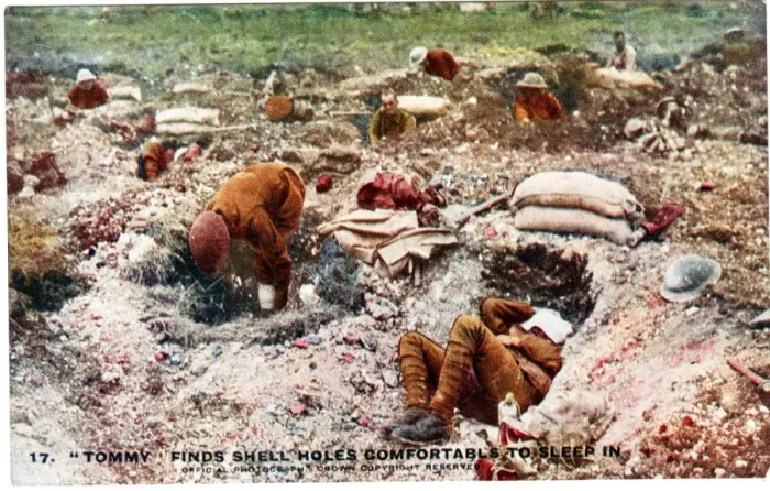 Framed Print : British soldiers sleeping in shell holes, WW1 Framed Print : British soldiers sleeping in shell holes, WW1
