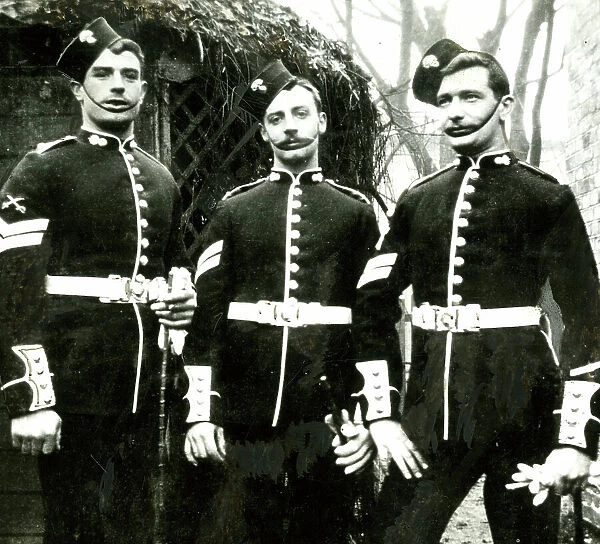 Three British soldiers in walking-out dress