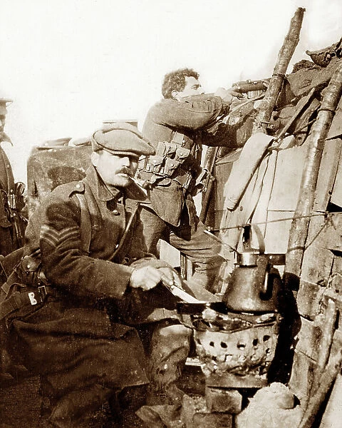 British Soldiers in a WW1 Trench
