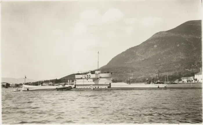 Framed Print : British Submarine L53 at Herceg Novi, Montenegro Framed Print : British Submarine L53 at Herceg Novi, Montenegro