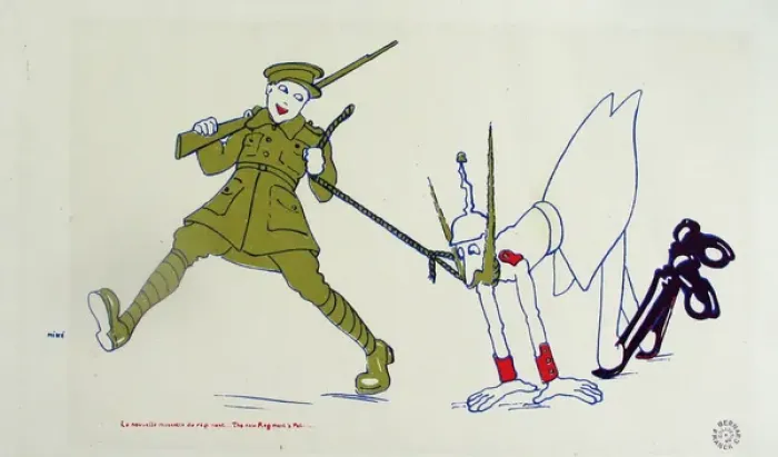 Framed Print : British Tommy pulling Regiments new mascot (the Kaiser) Framed Print : British Tommy pulling Regiments new mascot (the Kaiser)