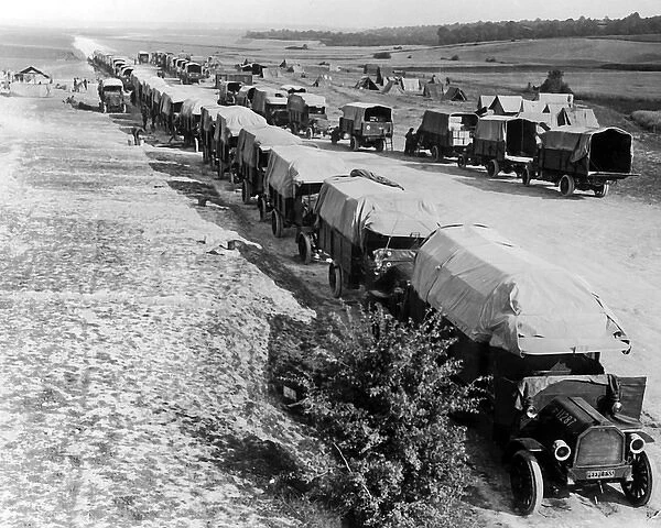 British transport during advance, Western Front, WW1