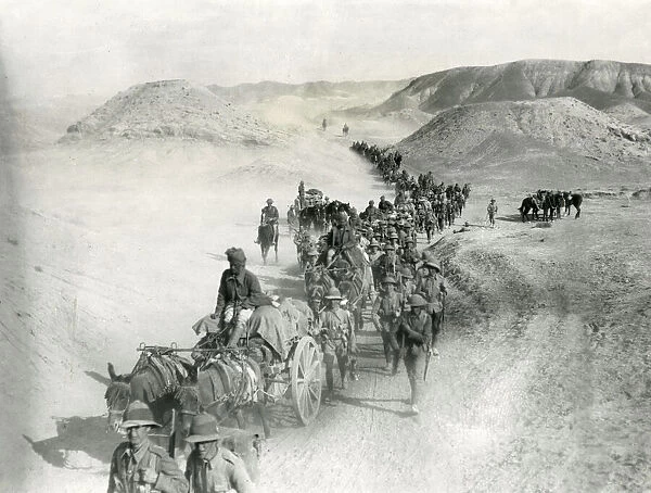 British transport crossing Sakaltutan Pass, WW1
