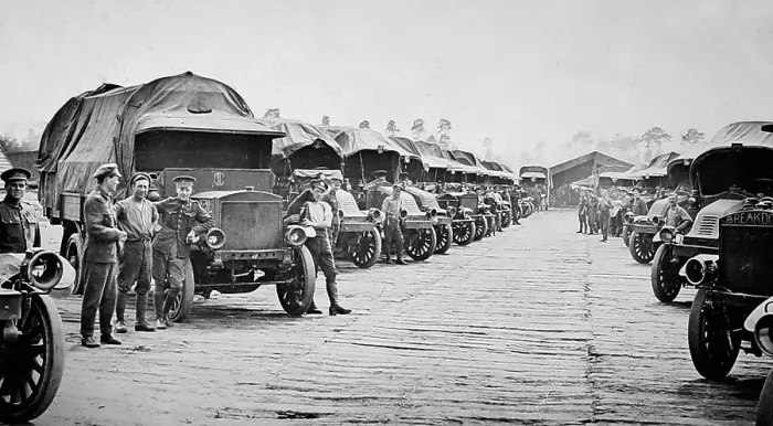 Framed Print : A British transport depot during WW1 Framed Print : A British transport depot during WW1