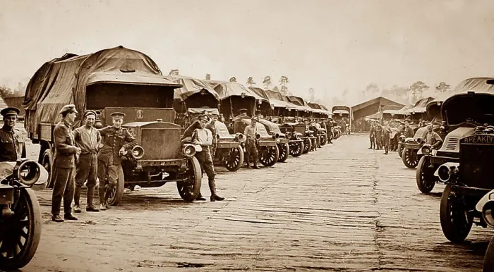 Framed Print : A British transport depot during WW1 Framed Print : A British transport depot during WW1