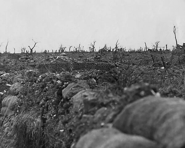 British trench near Ovillers, Western Front, WW1
