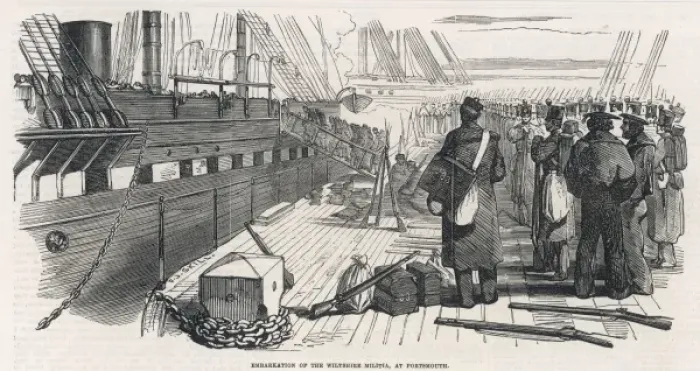 Framed Print : British Troops Embark Framed Print : British Troops Embark