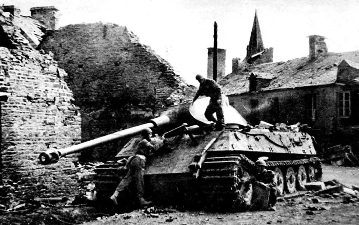 Framed Print : British Troops examine a German Royal Tiger, France; Second Framed Print : British Troops examine a German Royal Tiger, France; Second