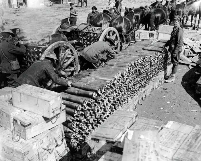 Framed Print : British troops loading up ammunition, Western Front, WW1 Framed Print : British troops loading up ammunition, Western Front, WW1