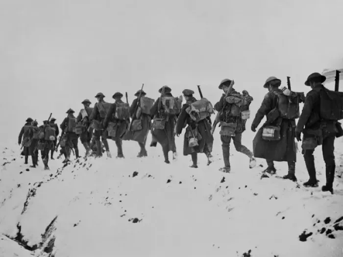 Framed Print : British troops in snow, Western Front, WW1 Framed Print : British troops in snow, Western Front, WW1