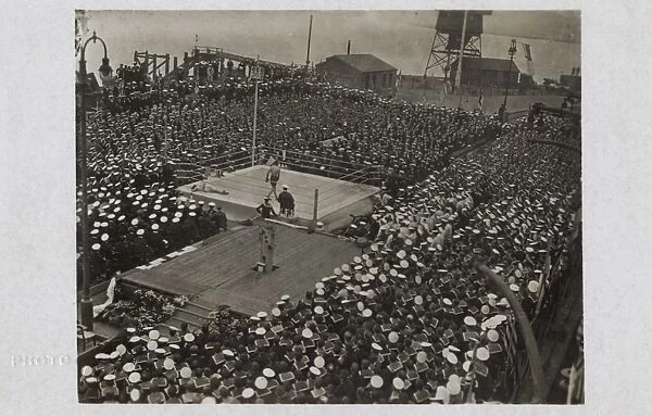British v. American navy boxing championship, WW1