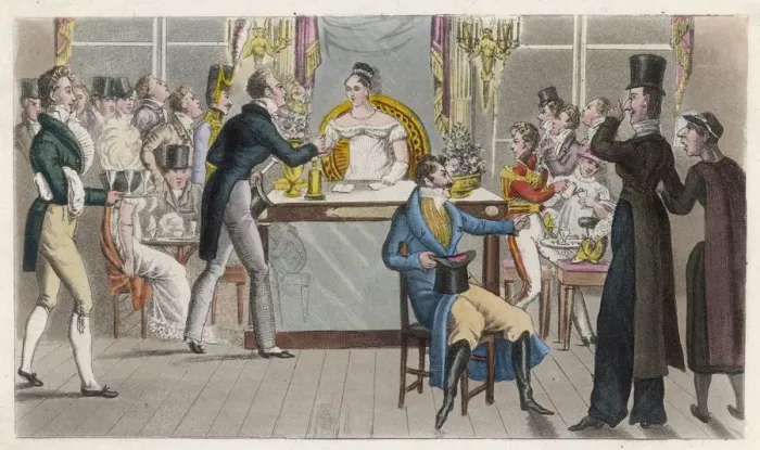 Framed Print : British visitors in a cafe, Paris Framed Print : British visitors in a cafe, Paris