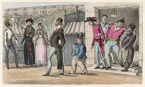 British visitors at Palais Royal, Paris