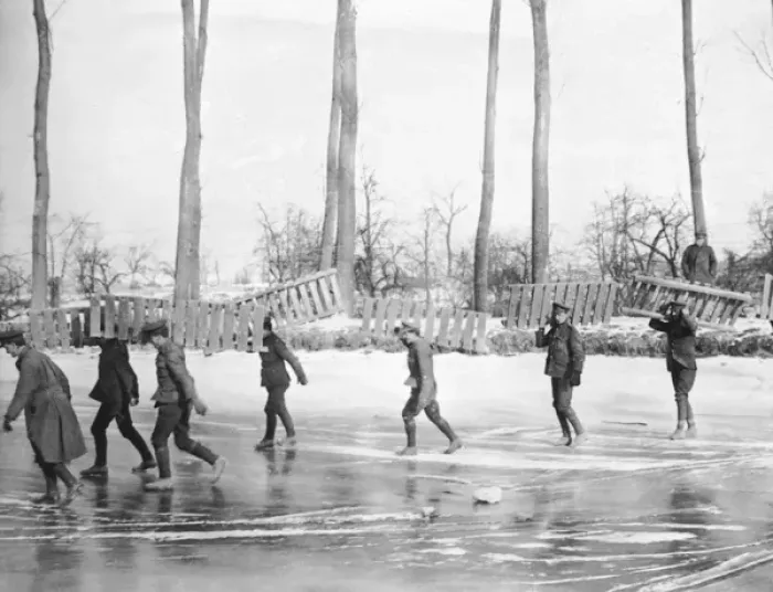 Framed Print : British working party on ice, Western Front, WW1 Framed Print : British working party on ice, Western Front, WW1