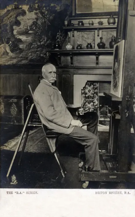 Framed Print : Briton Riviere R. A. at work Framed Print : Briton Riviere R. A. at work